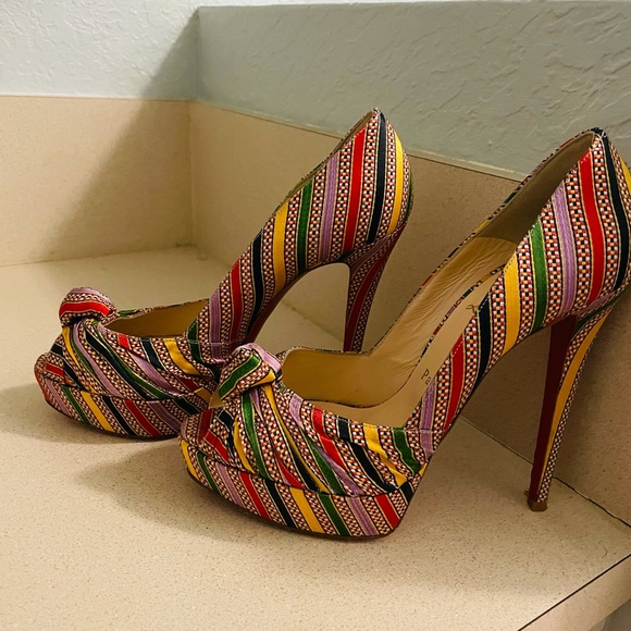 Christian Louboutin Multicolor Damas Striped Pumps 160mm - Picture 5 of 7